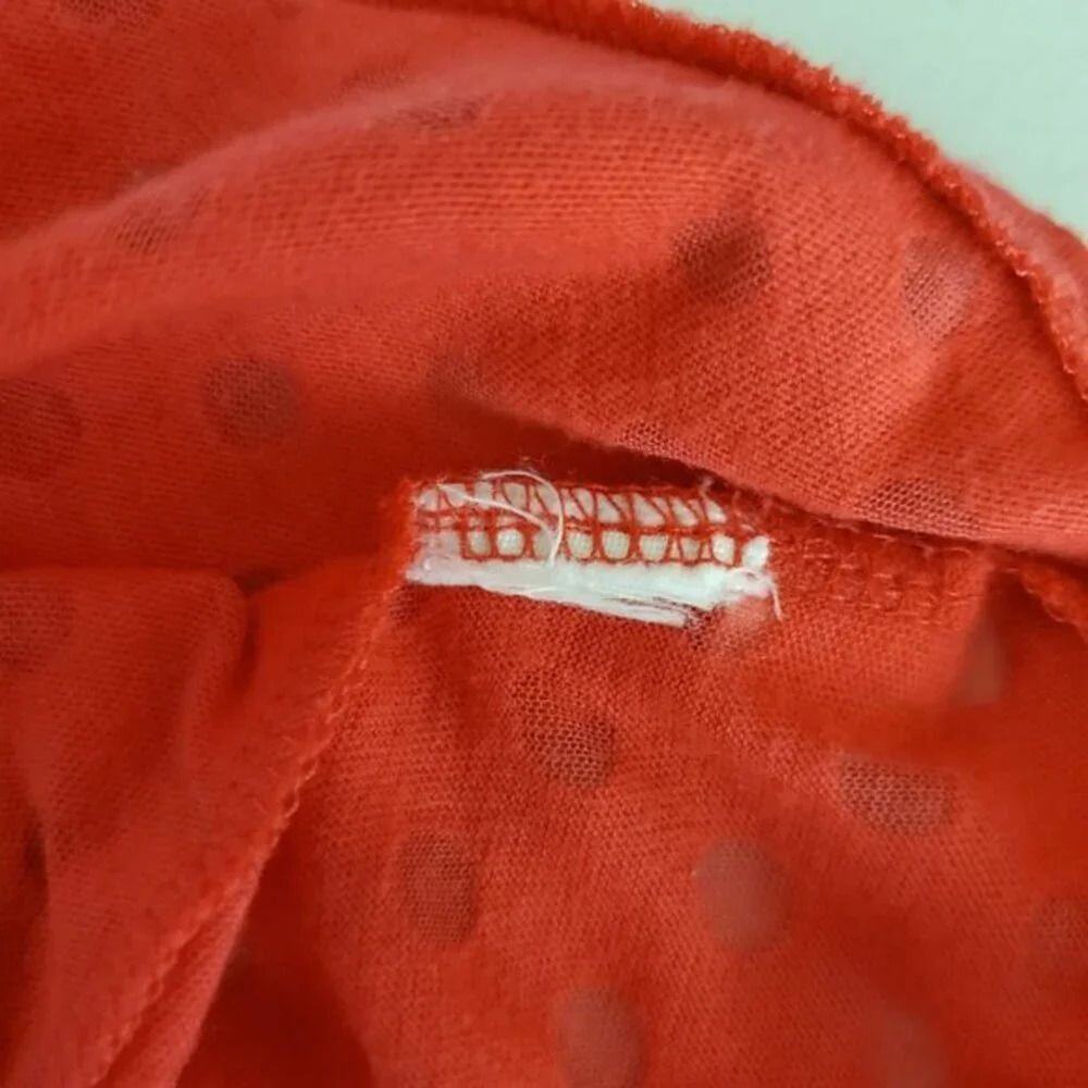 American Eagle Ultimate T-Shirt Pink Polka Dot Sheer Cotton V Neck Women Size M - Picture 9 of 9